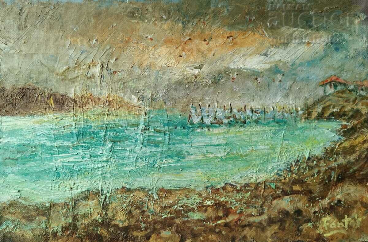Εικόνα, τοπίο, θάλασσα, Dalian, τέχνη. Fanto's, δεκαετία του 1990