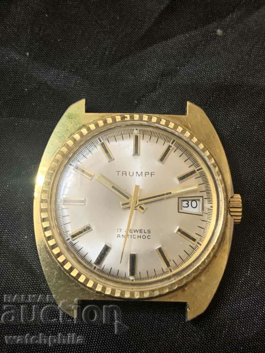 Trumpf mechanical men's watch. Gold plated. Excellent