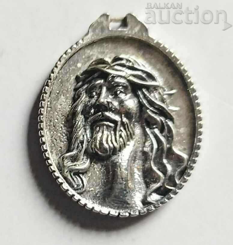 A mascot with the face of Jesus. Small Antique Silver Pendant &