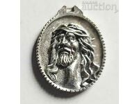 O mascota cu chipul lui Isus. Pandantiv mic din argint antic și