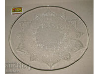 Large fine plate 29 cm colorless clear glass preserved