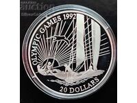 Argint, 20 $ Jocurile Olimpice de navigație 1992 Kiribati