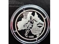 Silver 500 Francs Basketball Olympics 1998 Congo