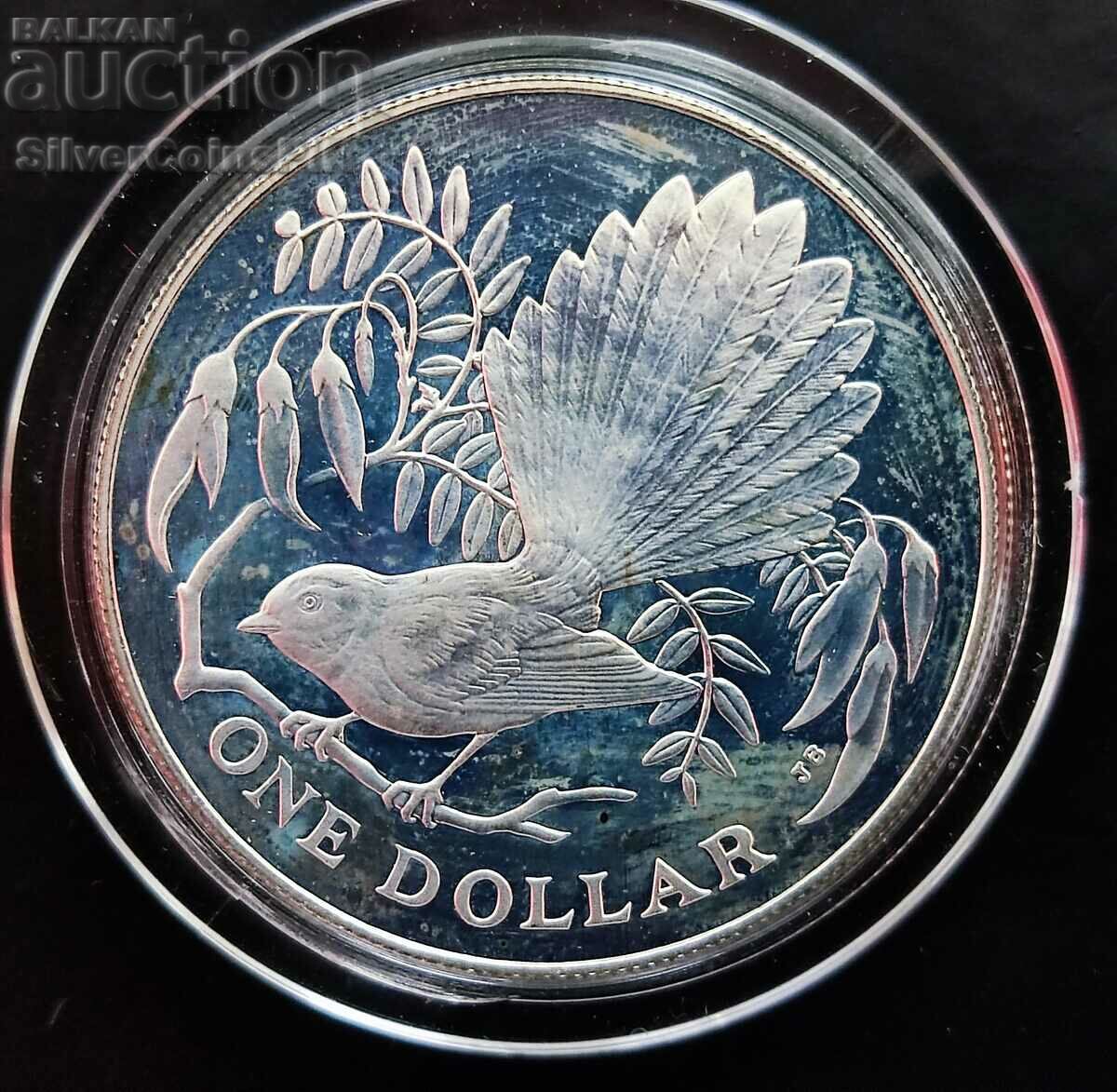 Сребро 1$  Ветроопашата Птица 1980 Застрашени Животни Нова З