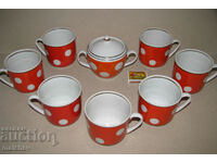 Russian porcelain tea set Gorokh 7 cup sugar bowl, excellent