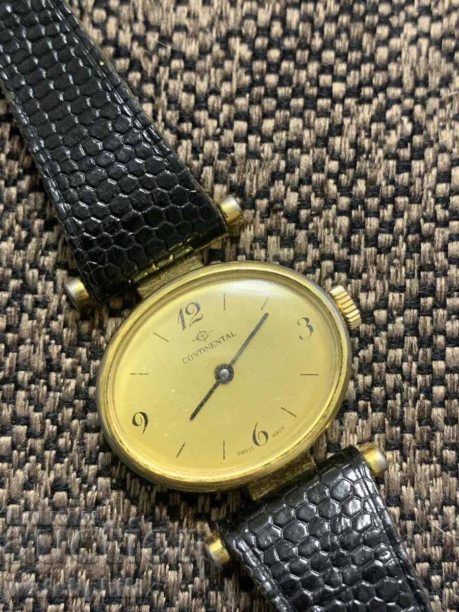Continental Gold Plated Swiss Watch. It works