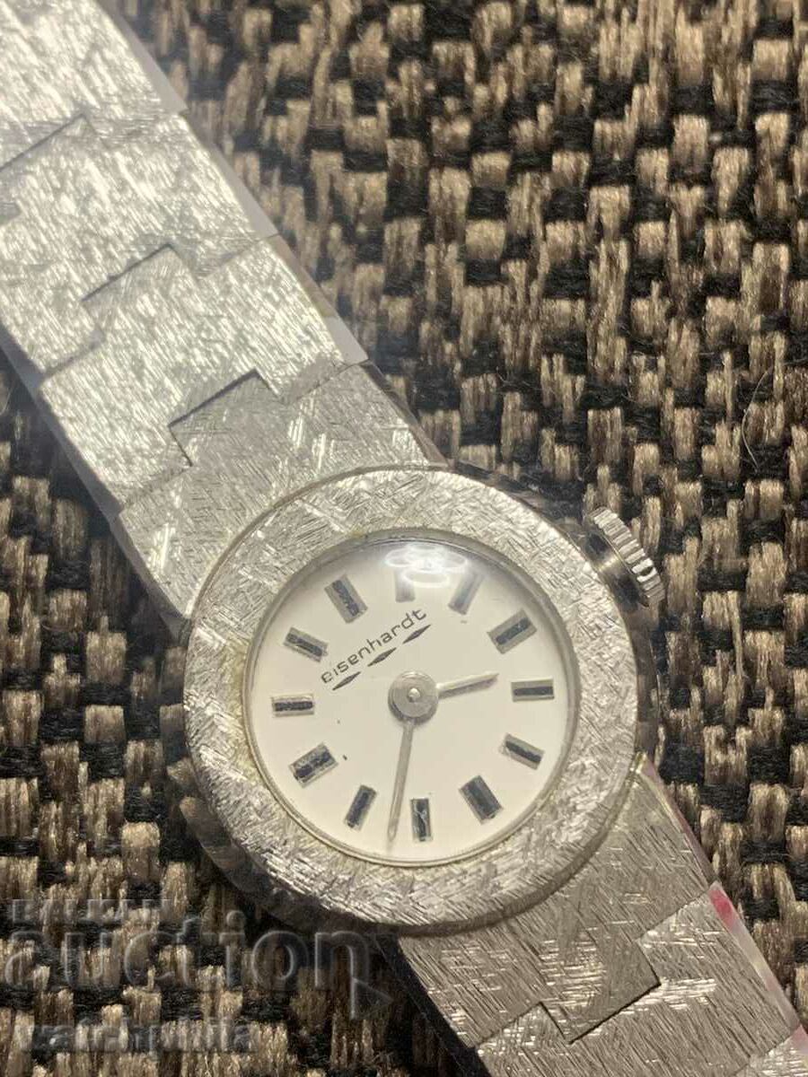 Γυναικείο ρολόι Eisenhardt. Επιχρυσωμένο με λευκό χρυσό. Δουλεύει