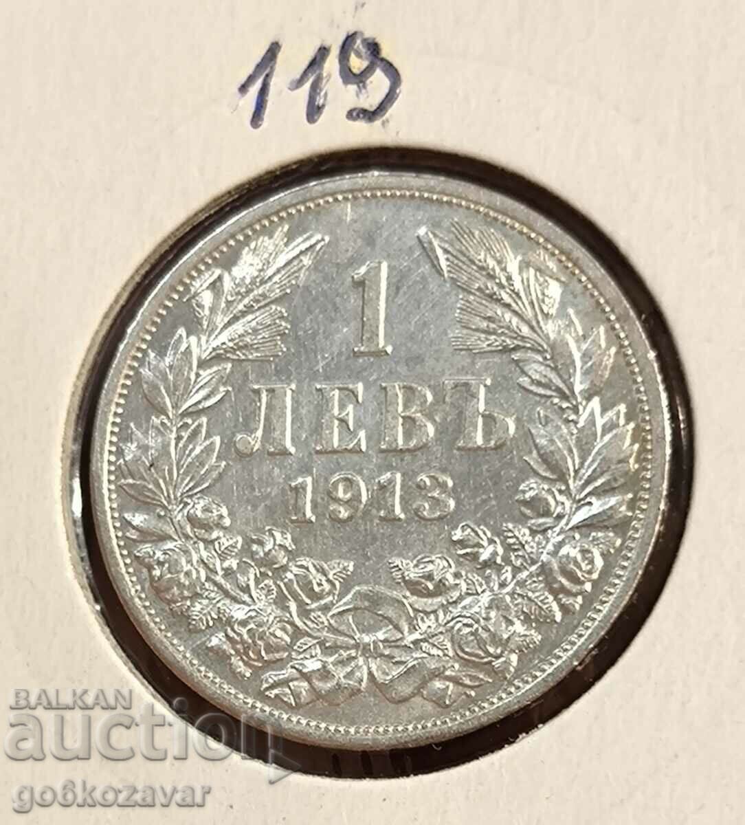 Bulgaria 1 lev 1913 Silver!