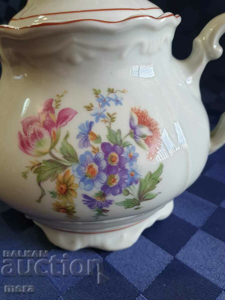 Porcelain teapot - Stalin - Vidin - 1959 with price 65.00 BGN | € 33.23 Porcelain teapot - Stalin - Vidin - 1959 with price 65.00 BGN | € 33.23