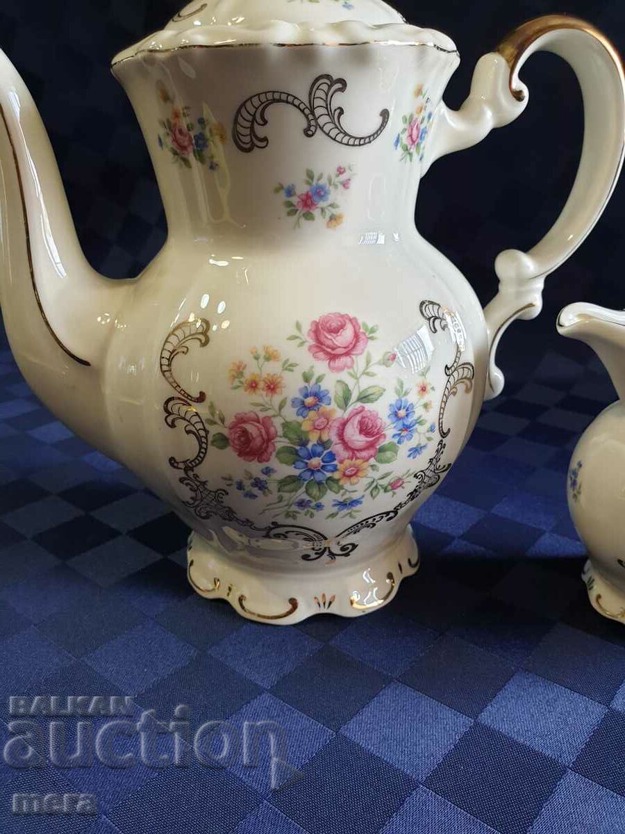 Bavaria Mitterteich Porcelain Latiere Kettle Set with price 95.00 BGN | € 48.57 Bavaria Mitterteich Porcelain Latiere Kettle Set with price 95.00 BGN | € 48.57