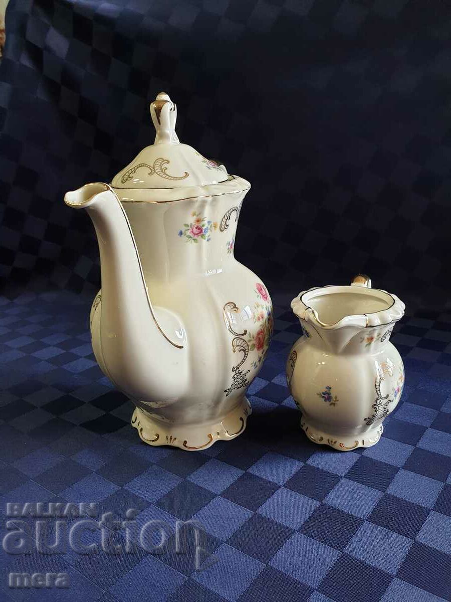 Auction Bavaria Mitterteich Porcelain Latiere Kettle Set Auction Bavaria Mitterteich Porcelain Latiere Kettle Set