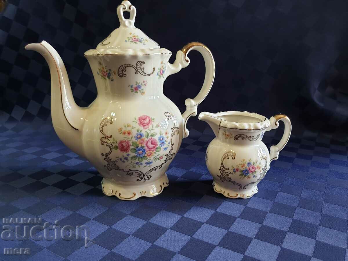 Bavaria Mitterteich Porcelain Latiere Kettle Set