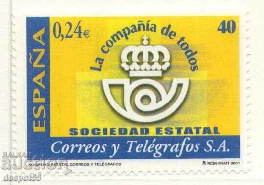 2001. Испания. Преобразуване на испанските пощи в национални