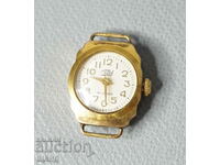 Παλιό ρωσικό επιχρυσωμένο γυναικείο μηχανικό ρολόι Zarya 16 κοσμήματα