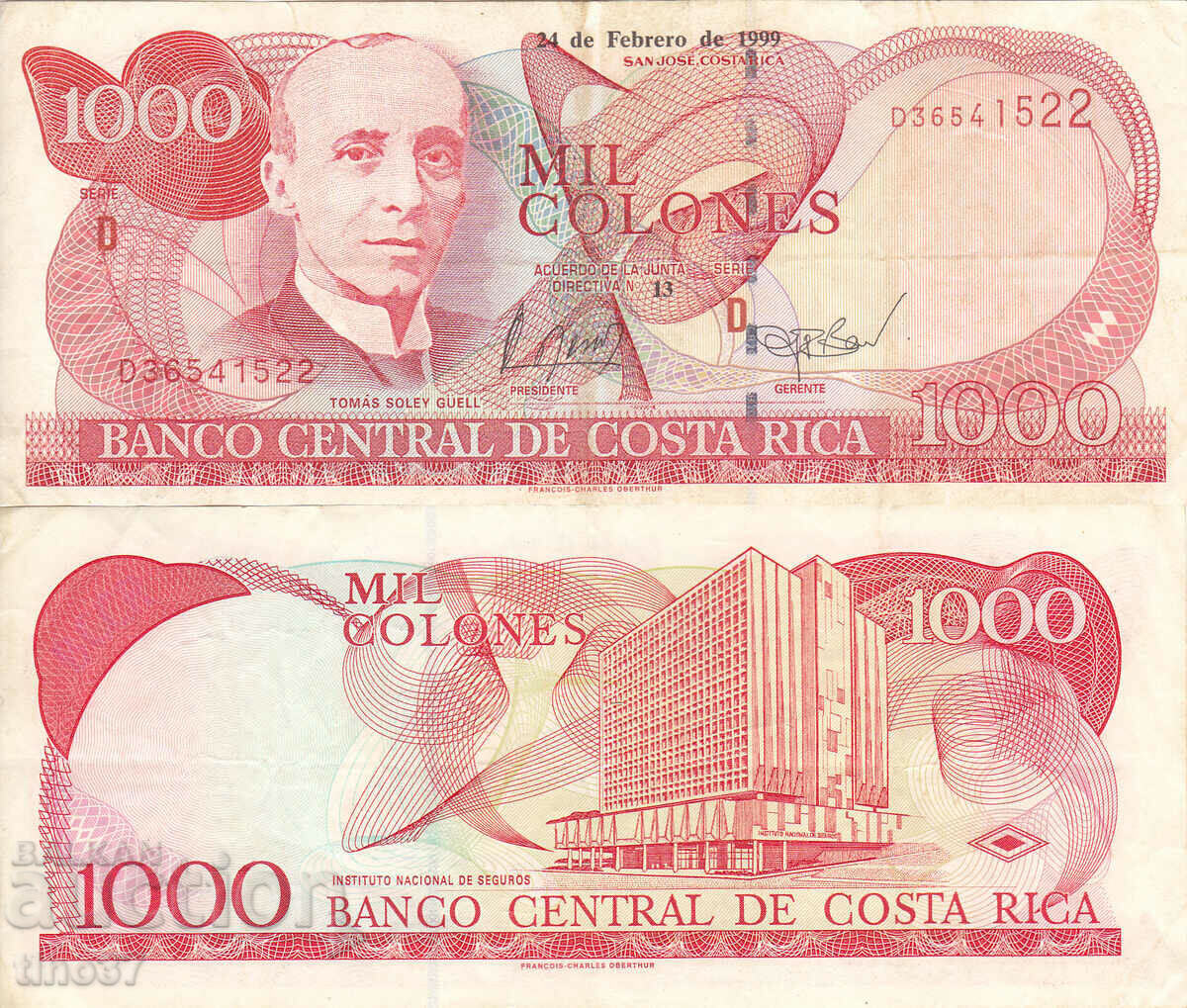 tino37- COSTA RICA - 1000 COLONES - 1999 - VF
