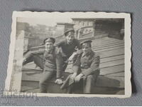 Old Military Photo soldaților pălărie uniformă