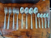 THICK SILVER PLATED SPOONS AND FORKS