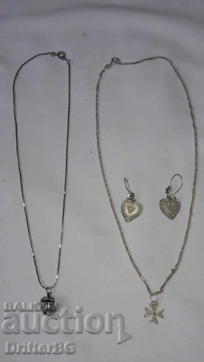Necklaces and earrings, there are also silver ones