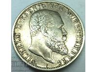 2 марки 1904 Германия Вюртемберг Вилхелм II сребро