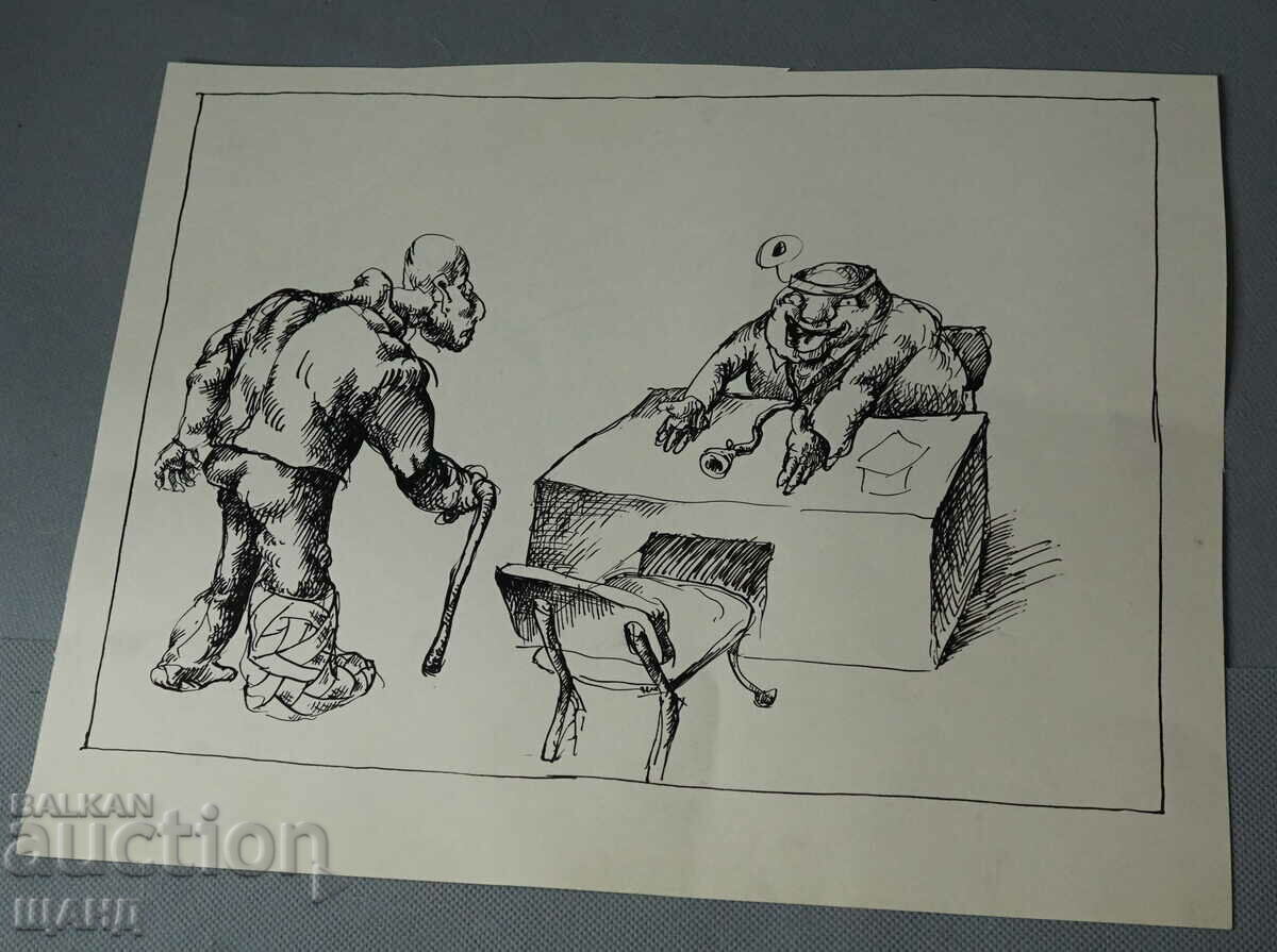 Desen de caricatură cu cerneală vechi