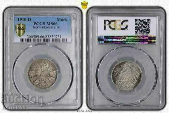 1 stamp 1910 Germany MS66 PCGS with price 260.00 BGN | € 132.94 1 stamp 1910 Germany MS66 PCGS with price 260.00 BGN | € 132.94