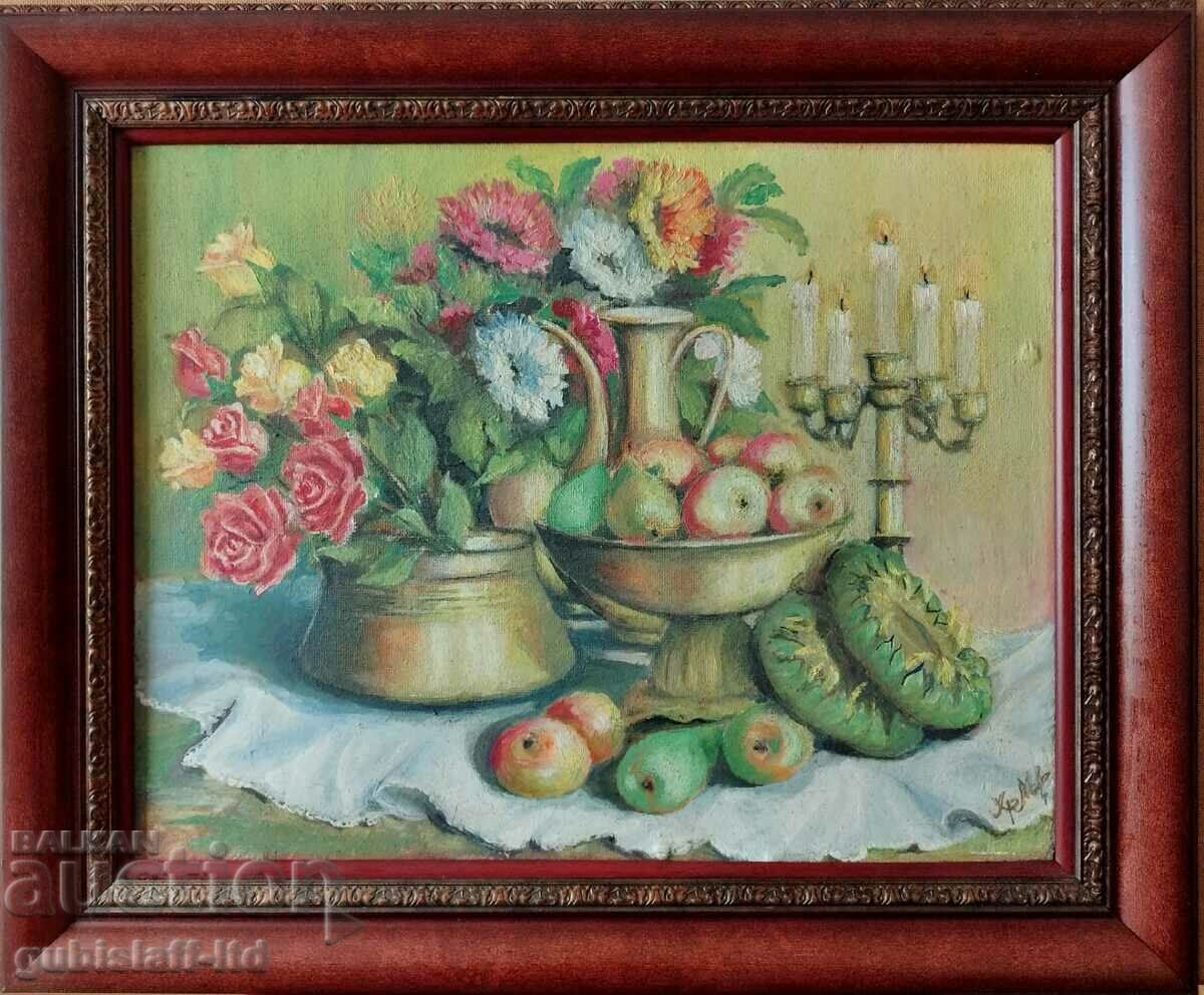 Painting, still life, art. Hr. M., 1970s