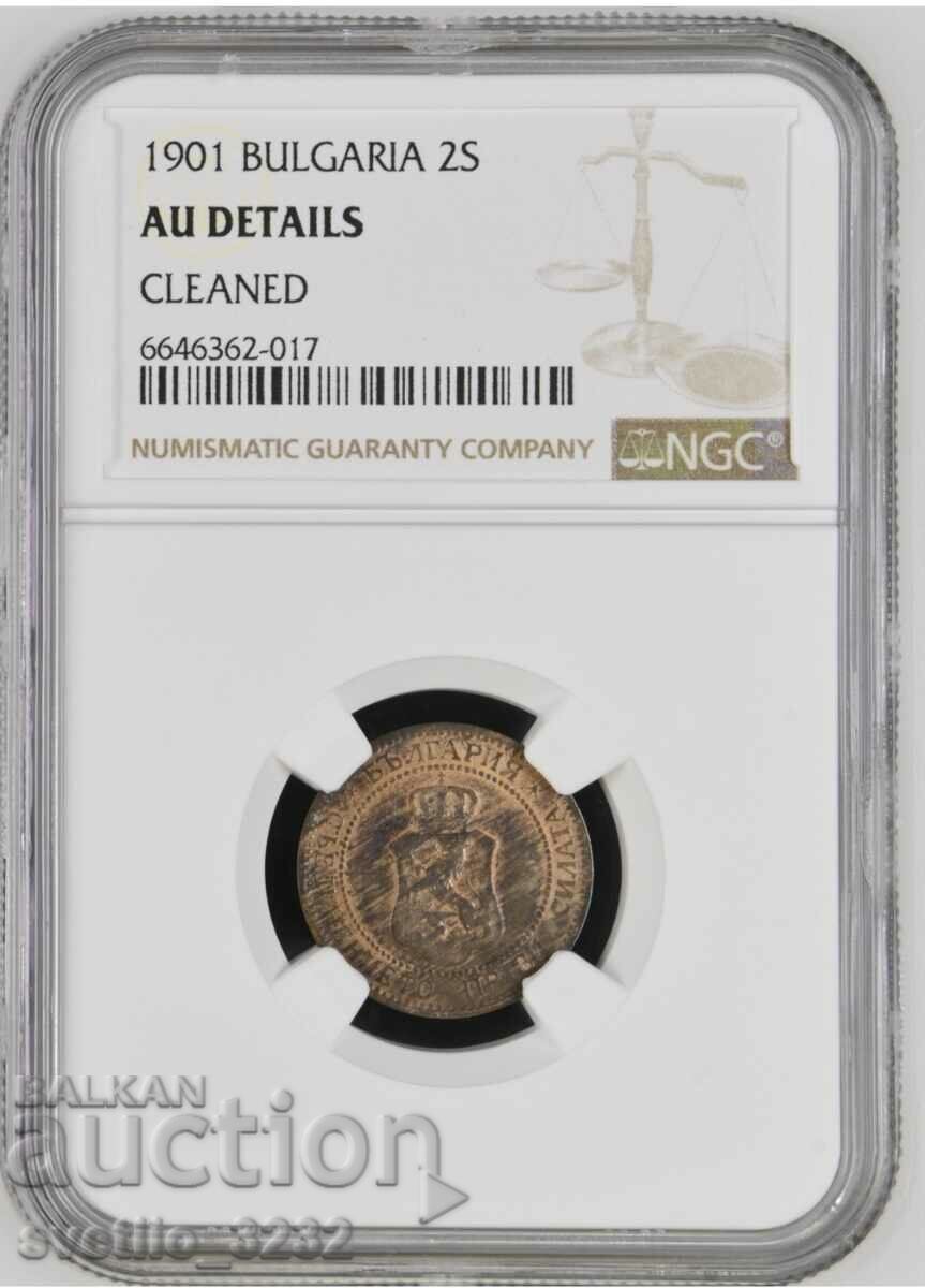 2 стотинки 1901 AU NGC