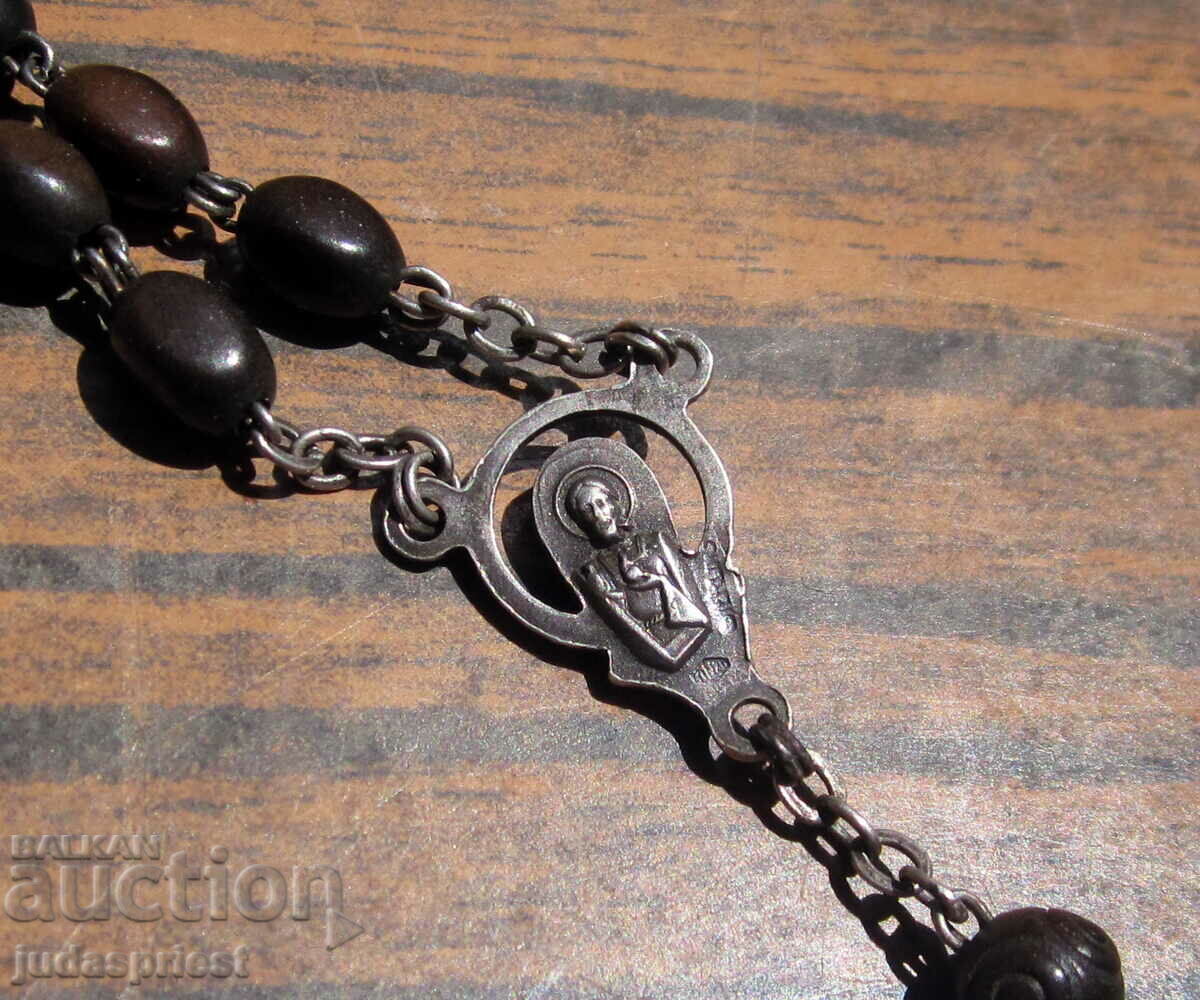 Παράδοση Αντικέ καθολικό ασημένιο κομπολόι και κολιέ μάτι τίγρης Παράδοση Αντικέ καθολικό ασημένιο κομπολόι και κολιέ μάτι τίγρης