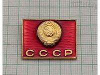 USSR COAT OF ARMS FLAG BADGE
