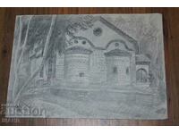 Old Master Painting Pencil drawing church