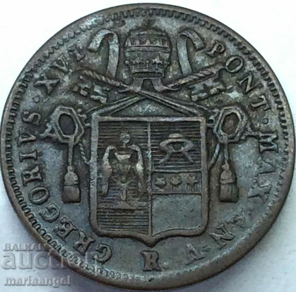 Vatican 1835 1/2 bayocco mezzo Gregory XVI