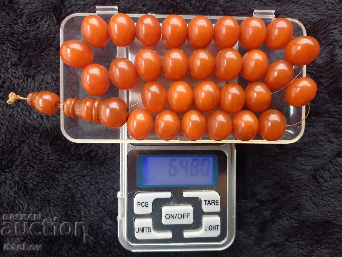 Rozariu vechi de chihlimbar autentic de 30+P margele de chihlimbar - 5