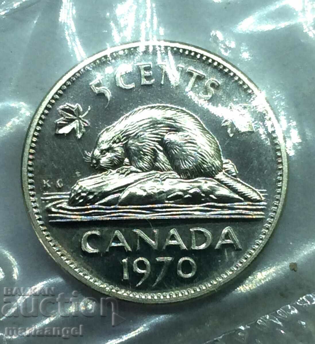 Canada 5 cents 1970 UNC
