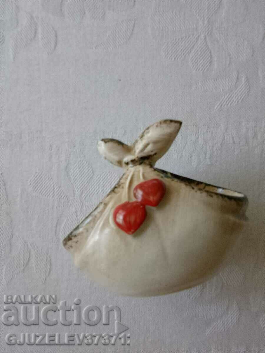 Стара колекционерскс Поставка за клечки за зъби порцелан - 5