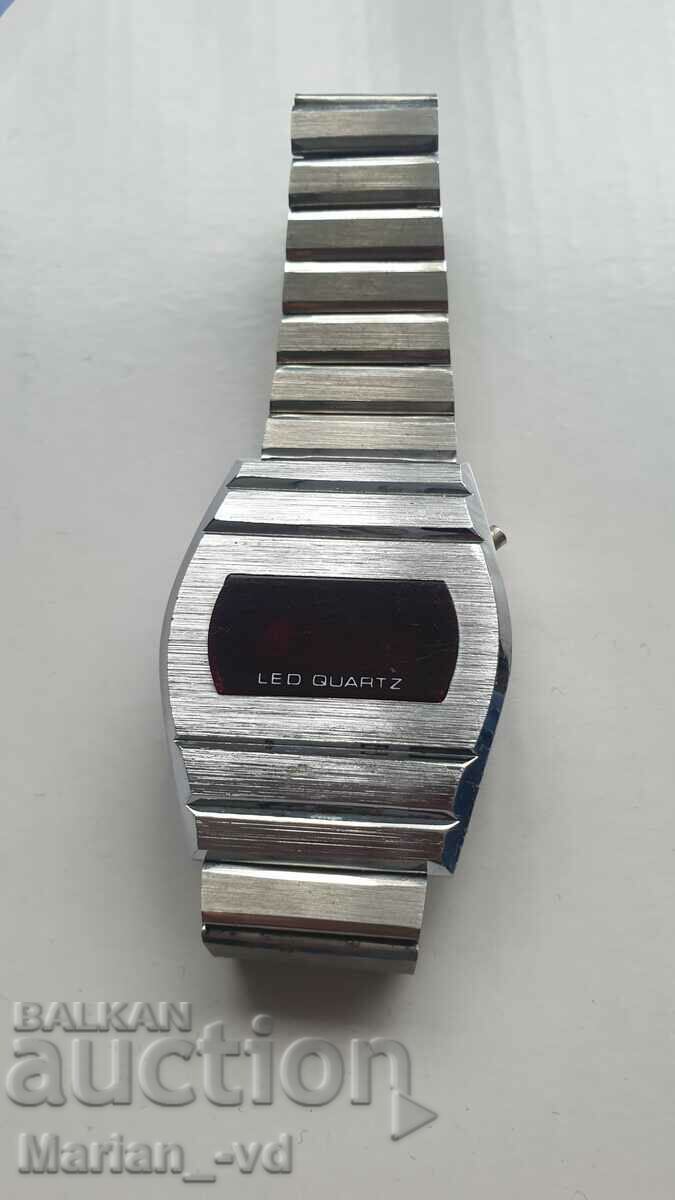 Old men's LED quartz watch from the 80s