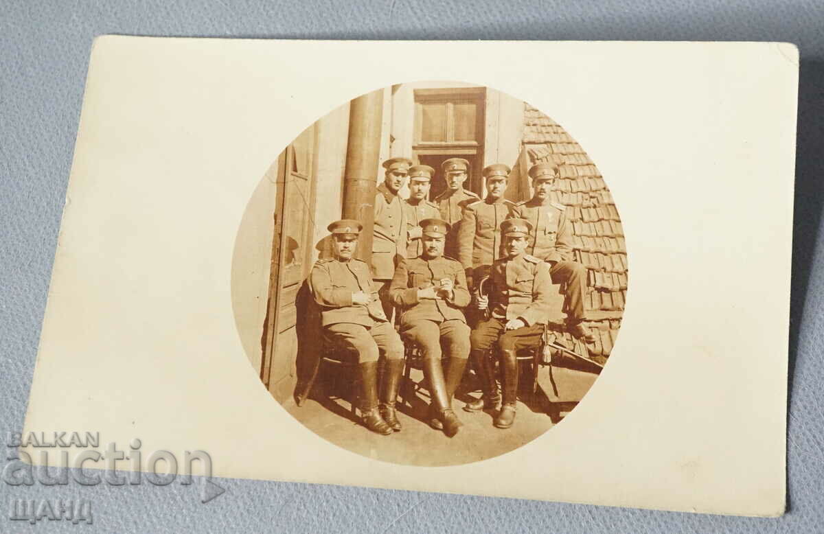 1918 Fotografie militară Grupul de ofițeri Spitalul Paris