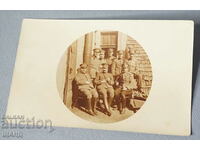 1918 Fotografie militară Grupul de ofițeri Spitalul Paris