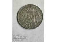 сребърна монета 5 франка Белгия 1870 сребро