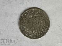 silver coin 2 francs France 1894 silver