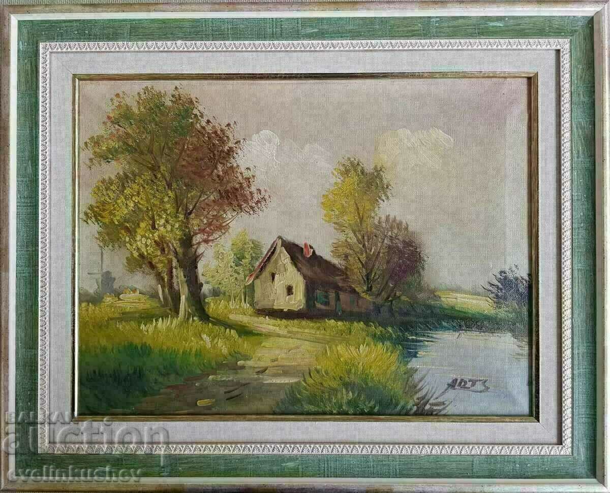 Oil painting 40/30 cm. Name "Harmony". Signed "ARTS".