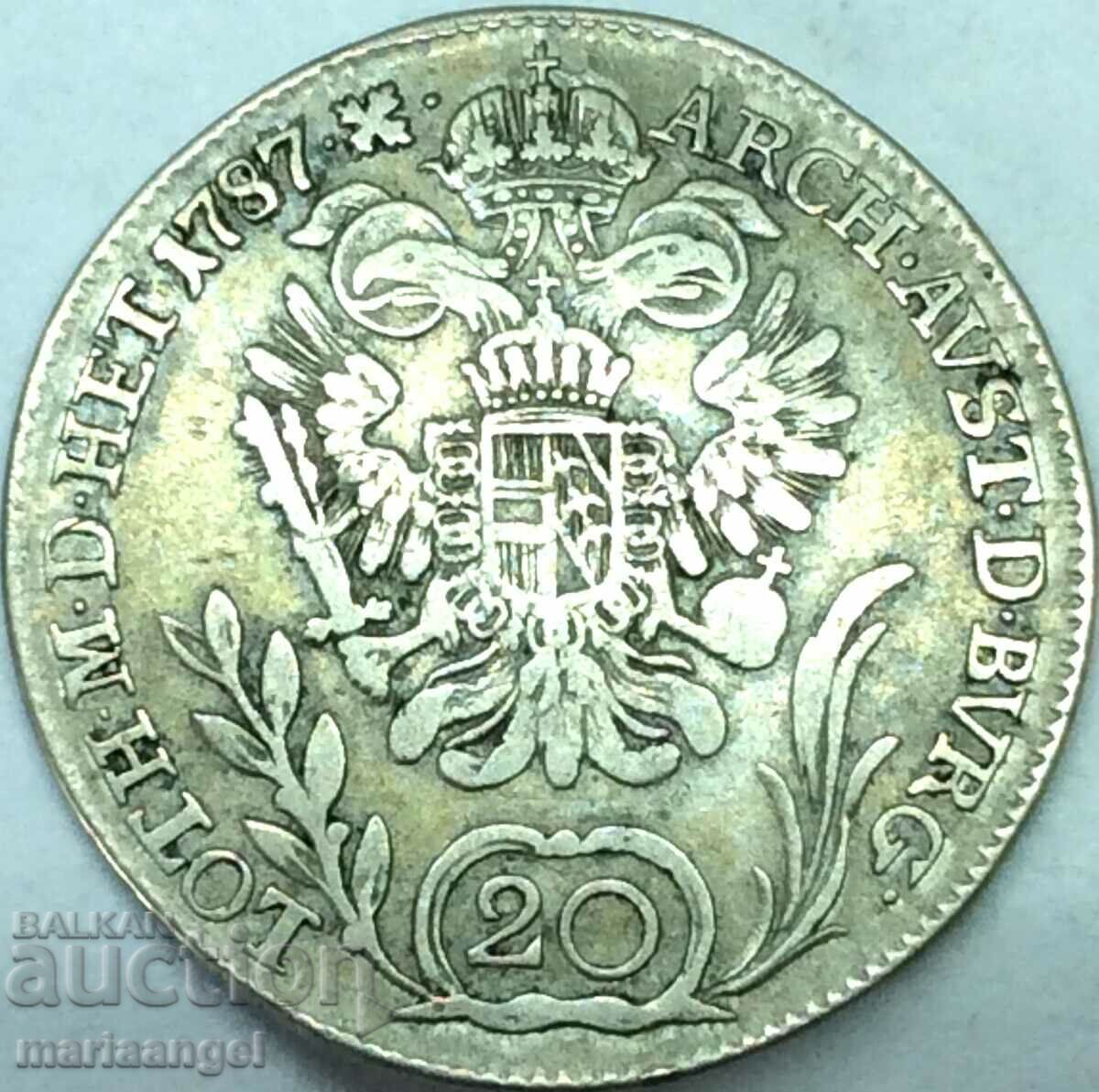 Αυστρία 20 Kreuzer 1787 Joseph II B - Kremnitz Silver