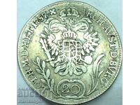 Австрия 20 кройцера 1787 Йозеф II В - Кремнитц сребро