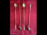 Beautiful cocktail/frappe spoons with markings (4 pieces)