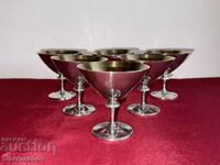 Deep silver plated cups with markings