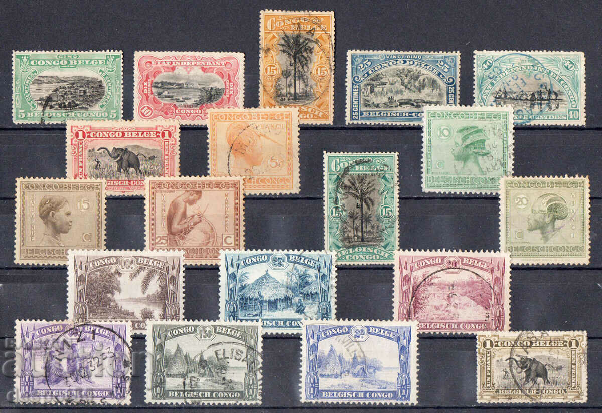 1910-40. Βελγικό Κονγκό. Διάφορα μοτίβα - Παρτίδα.
