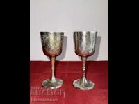 Bronze deep silvered cups with markings
