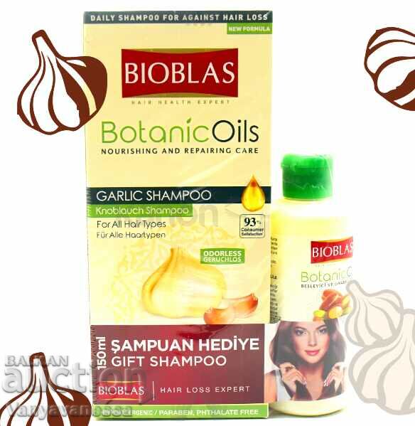 BIOBLAS shampoo with garlic against hair loss 360 ml. + GIFT