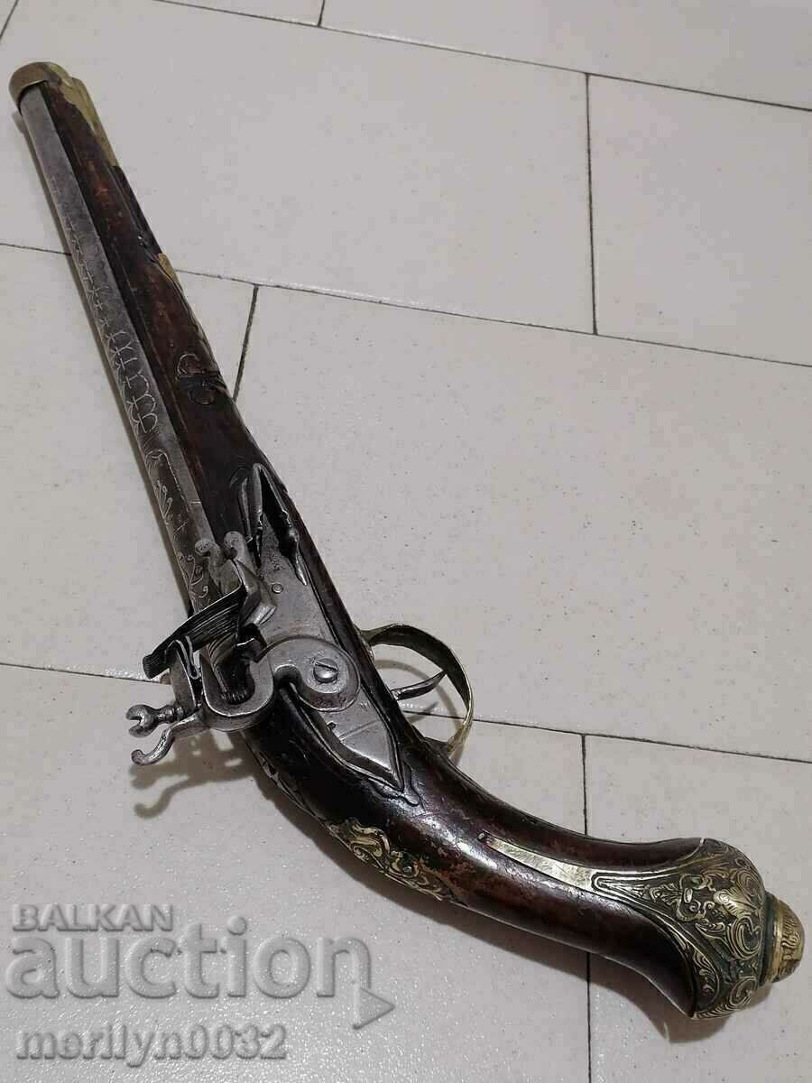 Livrarea Pistov otoman Flint Pishtov de 50 cm cu crampoane de argint