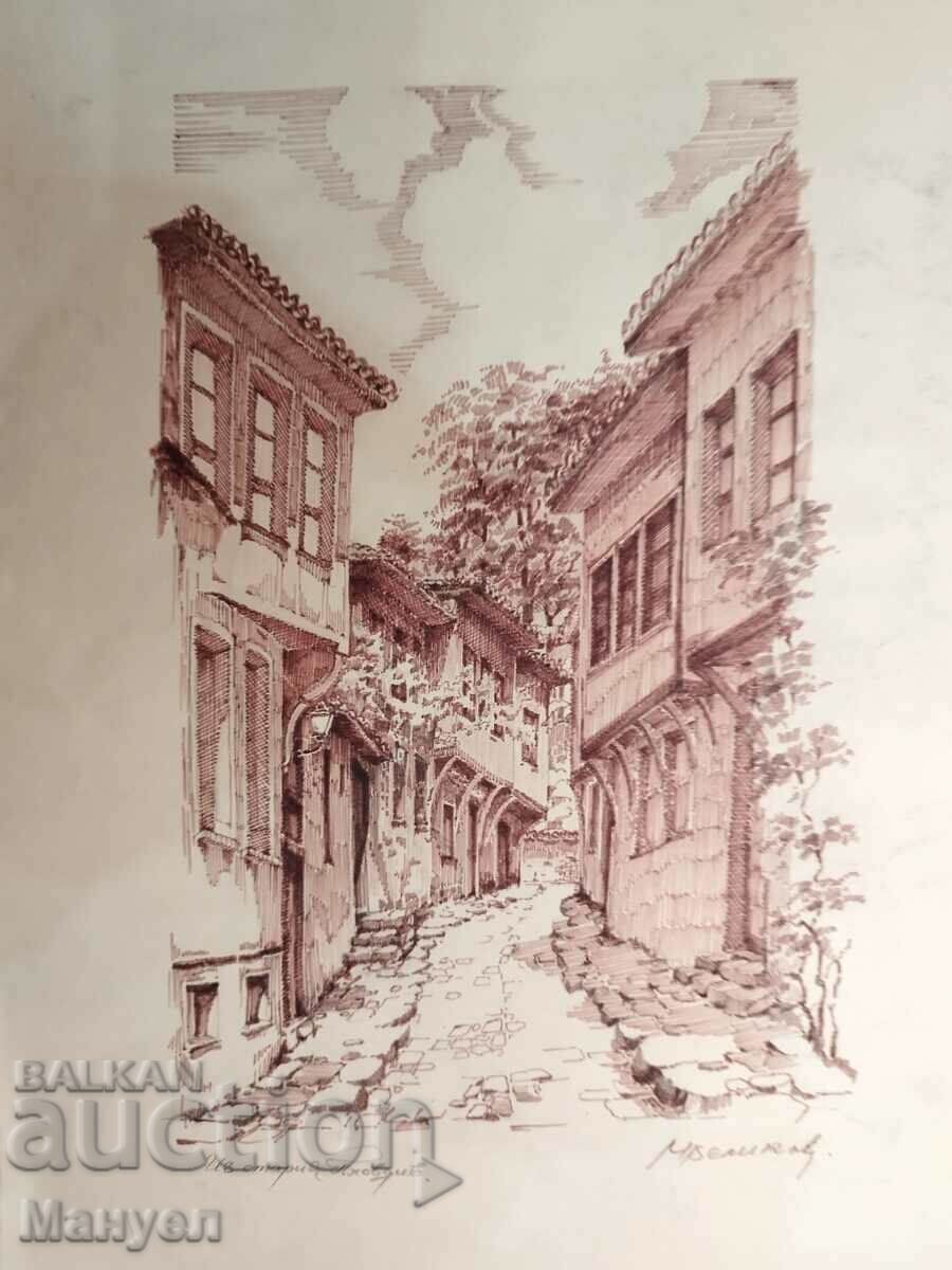 Painting "From old Plovdiv" Marin Velikov. Painting "From old Plovdiv" Marin Velikov.