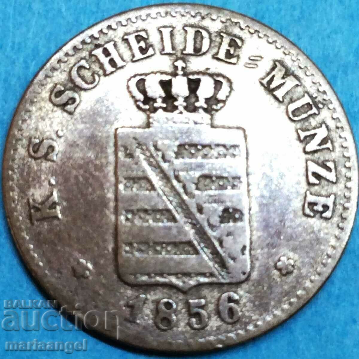 Саксония 2 нови гроша 20 пфенига 1856 Германия сребро